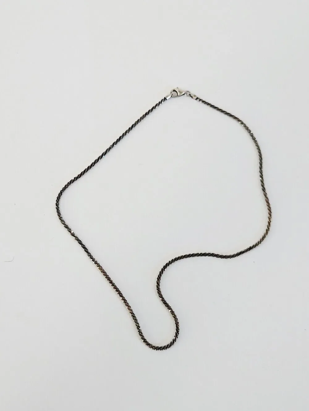 Vintage Milor Italy Sterling Silver 925 Twisted Linked Rope Chain Necklace 18